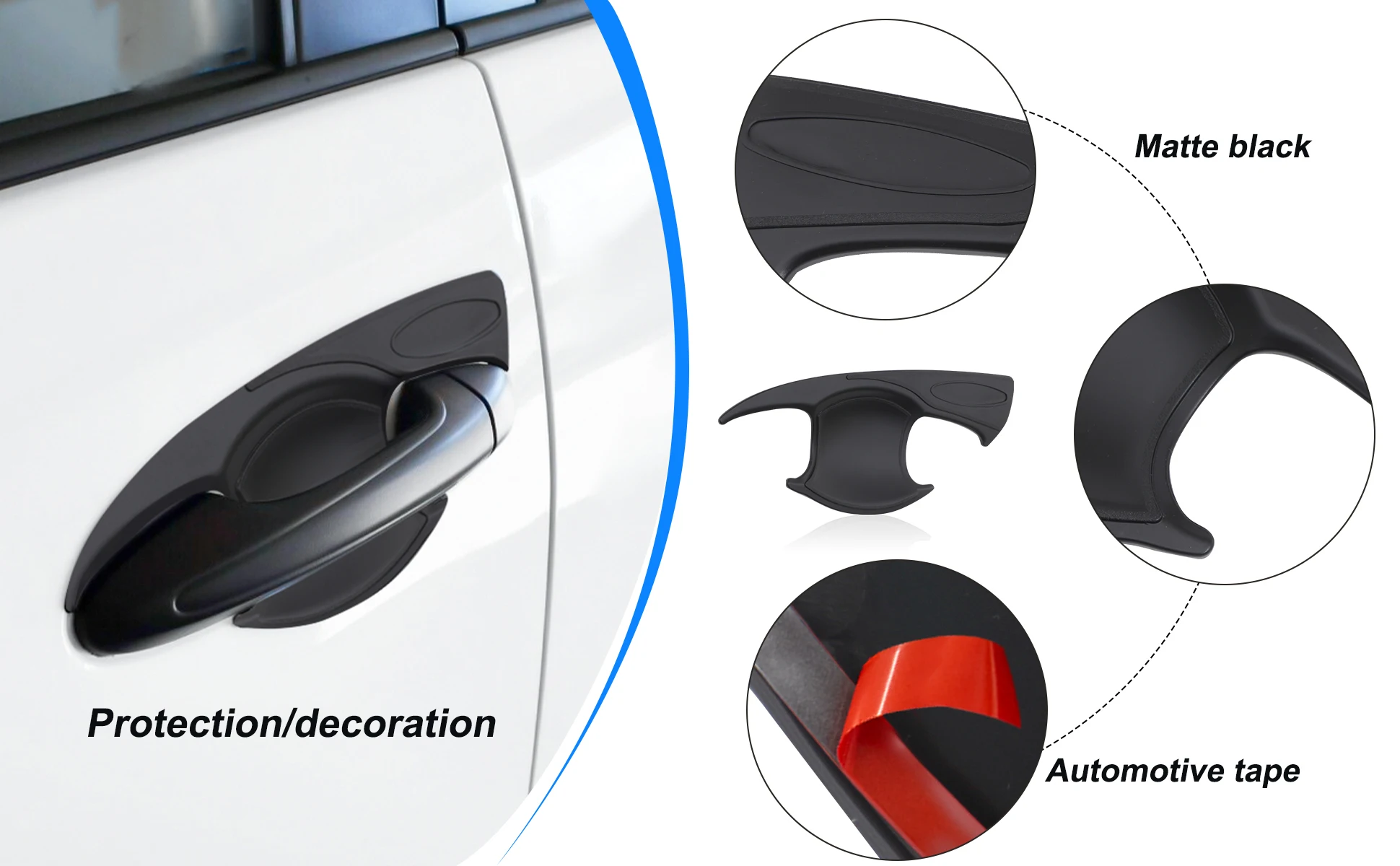 Door Handle Bowl Insert Cup Cover Door Handle Cover For Toyota Hilux Revo 2021 2022 2023 2024 4x4 Doubel Cabin Car Accessories