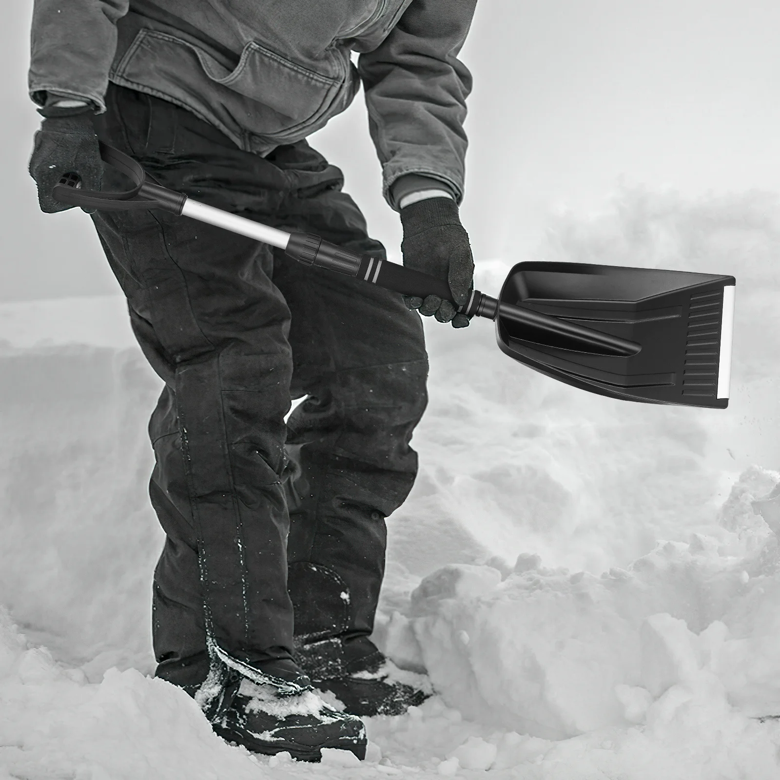 

For Car Heavy Duty Portable Ice Remover Winter Snow Removal Tool Outdoor Shovel Snow Scraper Sturdy Driveway Shovel