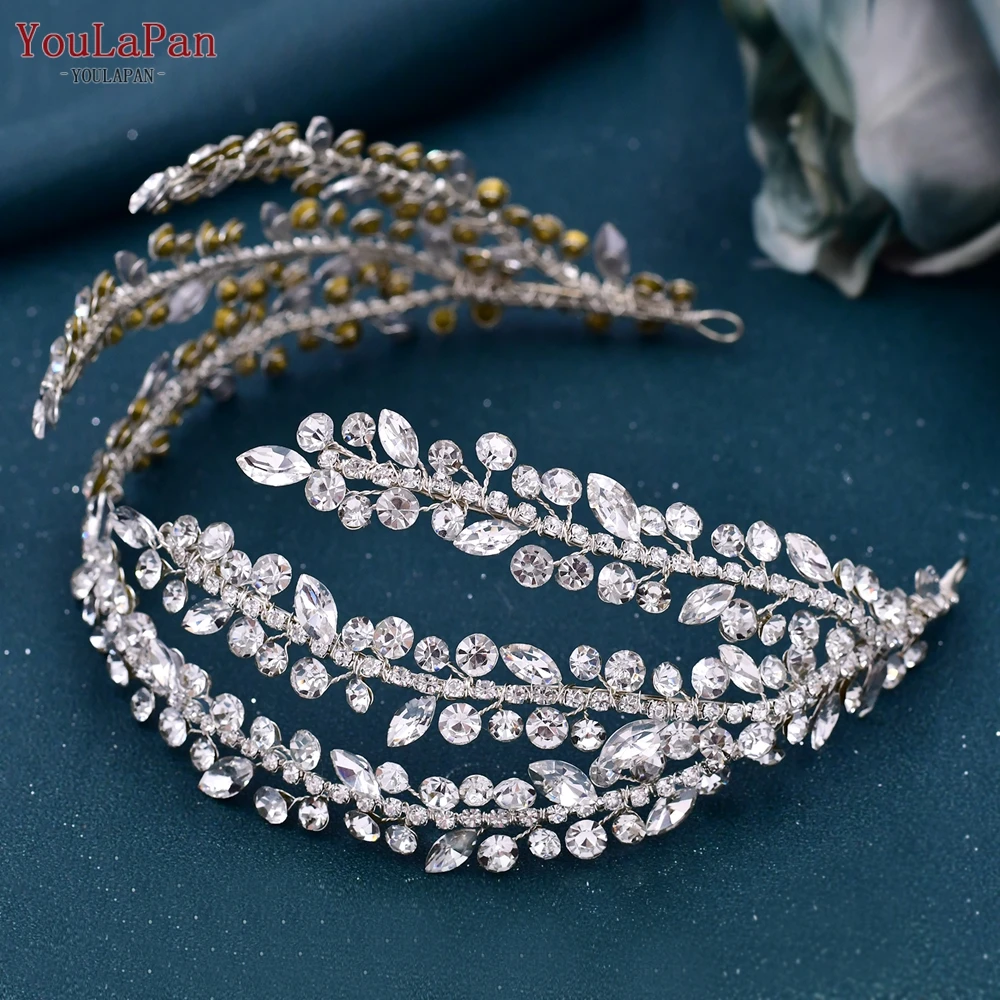 YouLaPan HP496 Strass-Braut-Stirnband Luxuriöses Braut-Haaraccessoire Damen-Kopfschmuck Hochzeits-Haaraccessoire Braut-Tiara – Detail 8
