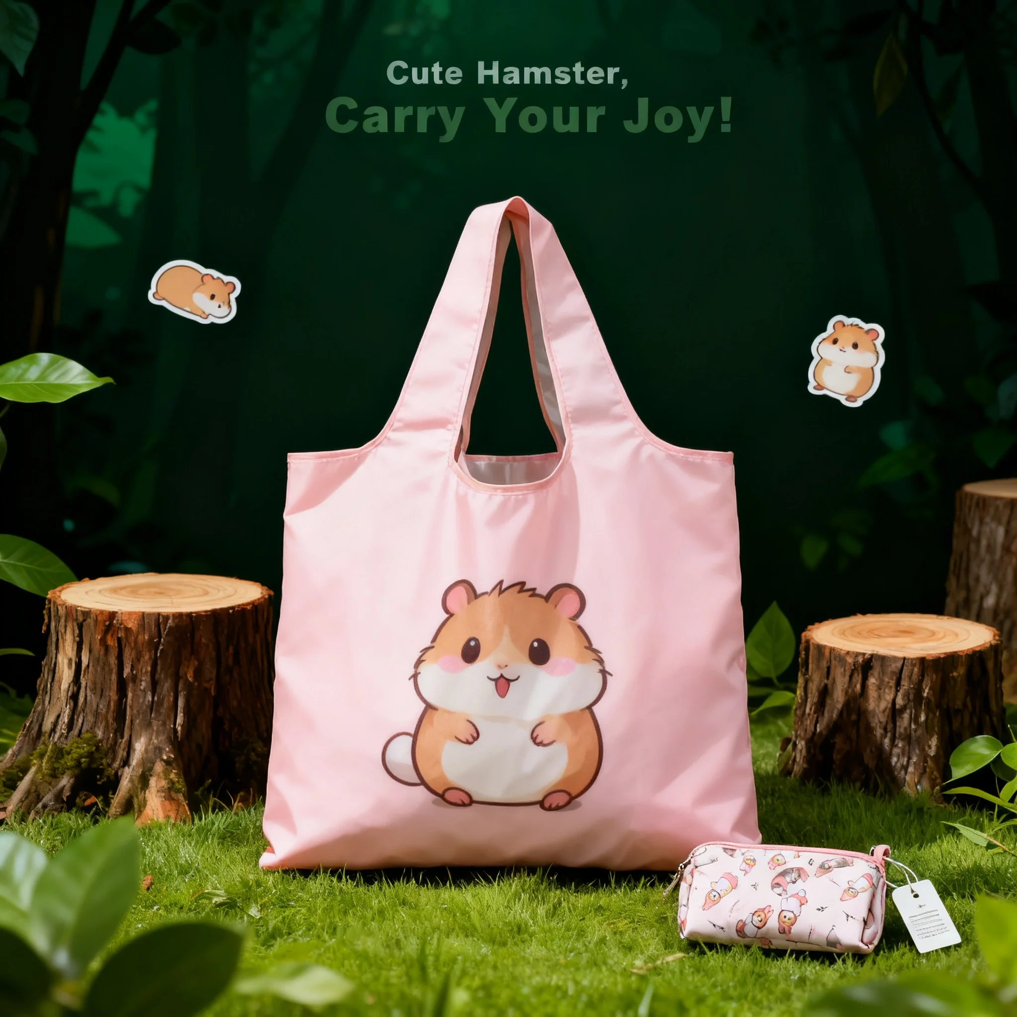 210D Oxford Cloth Large Eco Friendly Shopping Bags Foldable Nylon Storage Cartoon Grocery Tote Capacity