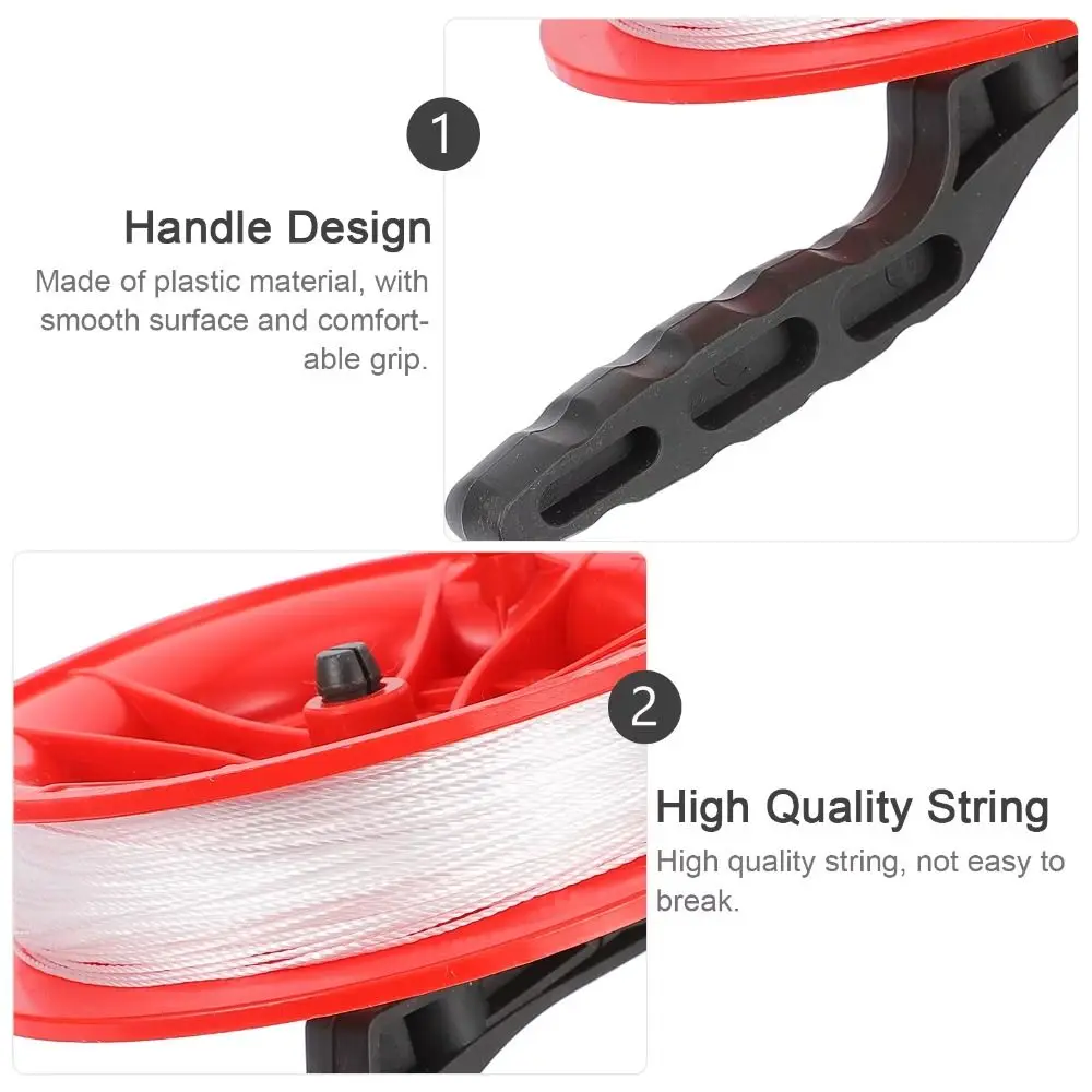 Plástico voando Kite String com carretel, alta qualidade, vermelho e preto, Outdoor Sports Acessórios, 2pcs