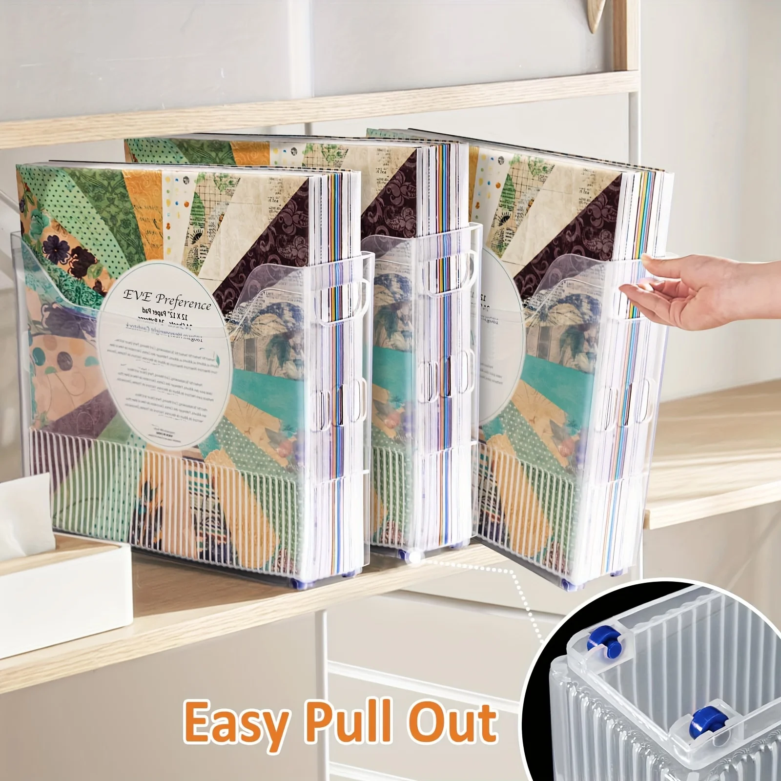 2 Pack Wrapping Paper Storage with Wheels, Scrapbook Paper Storage, Multipurpose Storage Organizer, Skin Care Beauty Items Cabin
