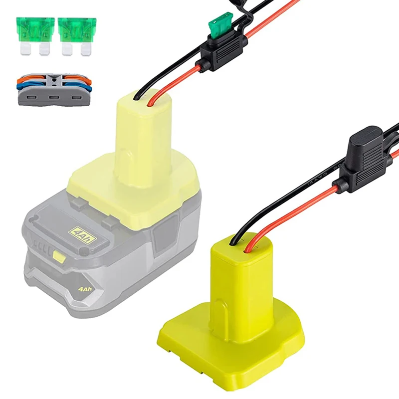 Adaptador de Roda Elétrica para Ryobi Bateria com Fusível Conector da Bateria 18v 14.4v 18v Nimh Nicd Li-ion