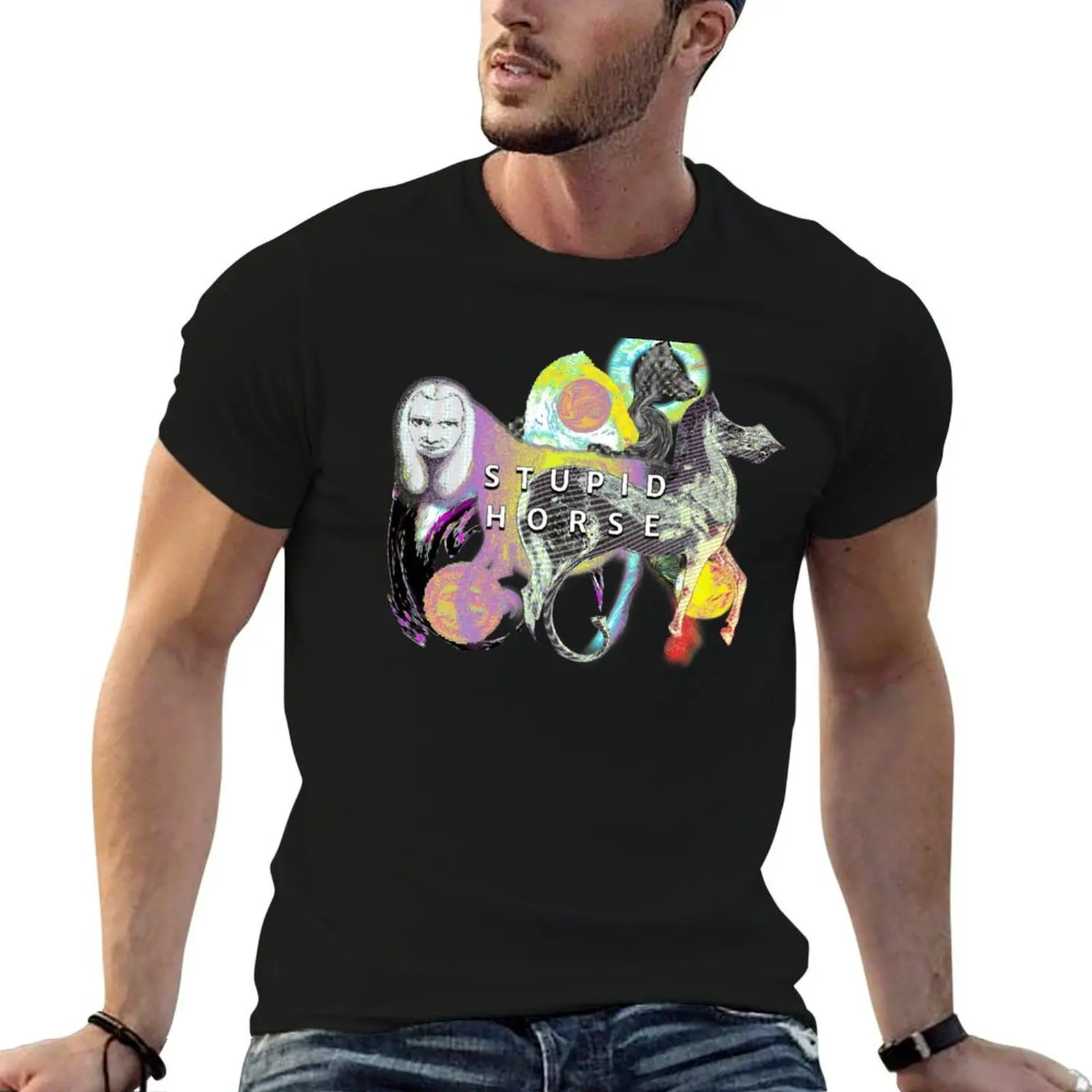 

Stupid Horse (Deep Fried Meme) T-Shirt men t shirt cotton 100% g man t shirts for men t shirts designer T-shirt