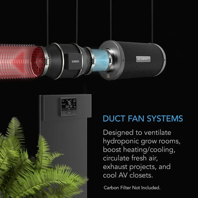 AC Infinity CLOUDLINE PRO T6, 6” Inline Duct Fan with Temperature Humidity VPD Controller, Ventilation Exhaust Fan