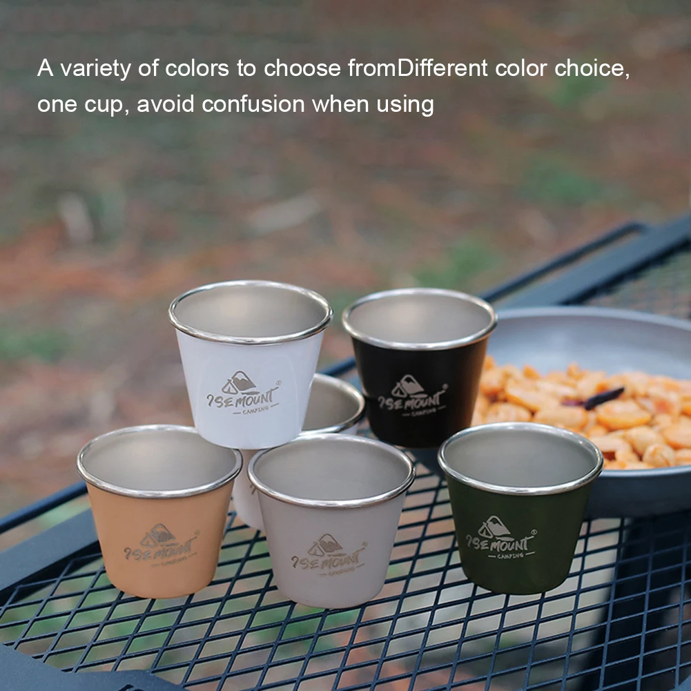 

Outdoor Indoor Stainless Steel Cups Camping Cups Light Weight Outdoor Travel Picnic Drink Cups Set Wine Cups Coffee Cups Camping