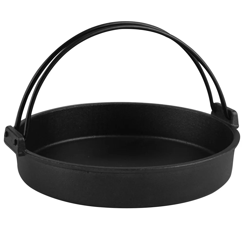 

Cast Iron Sukiyaki Pot 18cm Thickened Double Handles Non Slip Anti Scalding Pan for Stove Cooking Kitchenware Dry Wok