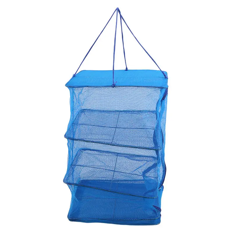 3Layers Foldable Hanging Drying Net Bag Dryer Rack For Fishing Catch Vegetable Flower Bud Plant Herb Household Storage Organizer