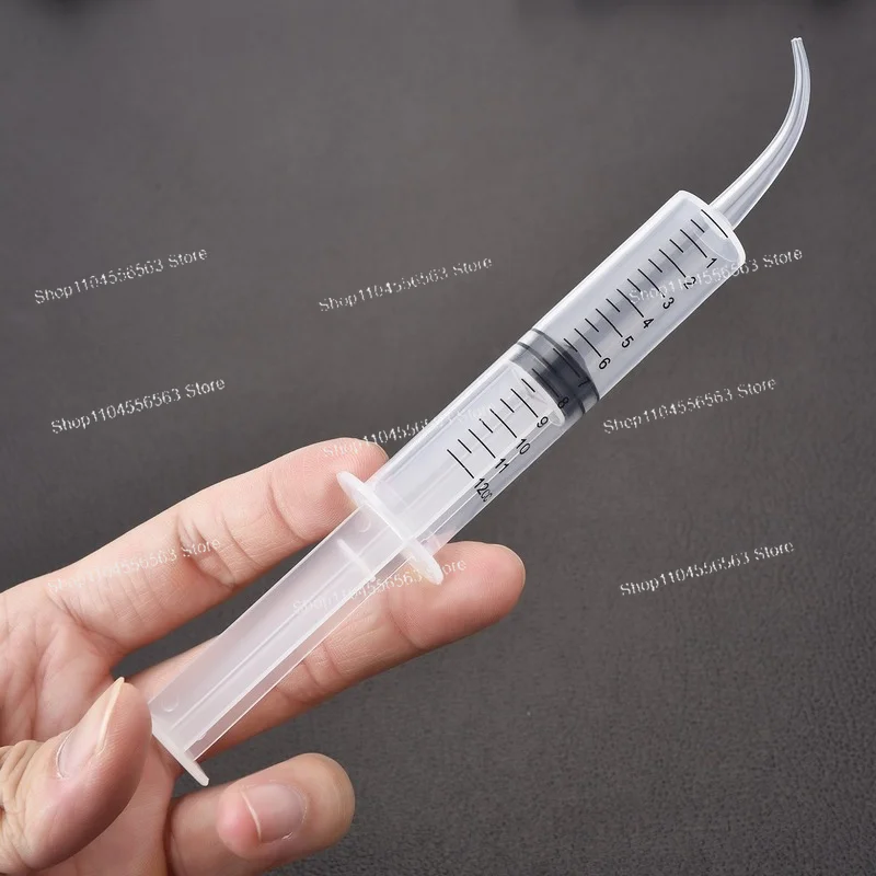 8-Pack Disposable 12cc Dental Irrigation Syringe Curved Tip for Teeth Flossing Oral Cleaning