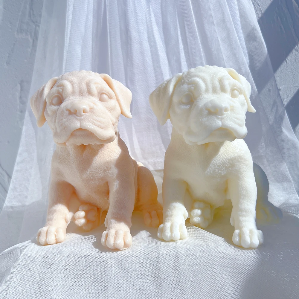 Boxer Puppy Candle Mold Animal Puppies Soy Wax Silicone Mould Dog Lover Home Decor