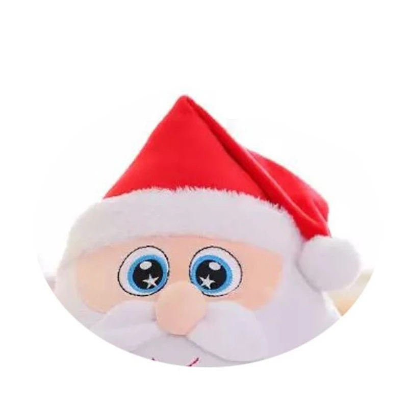 20cm/8inch Plush for Doll Stuffed Santa Soft Cotton Light Up Electric Toy with Built-in Songs Party Holiday Gift Ornamen