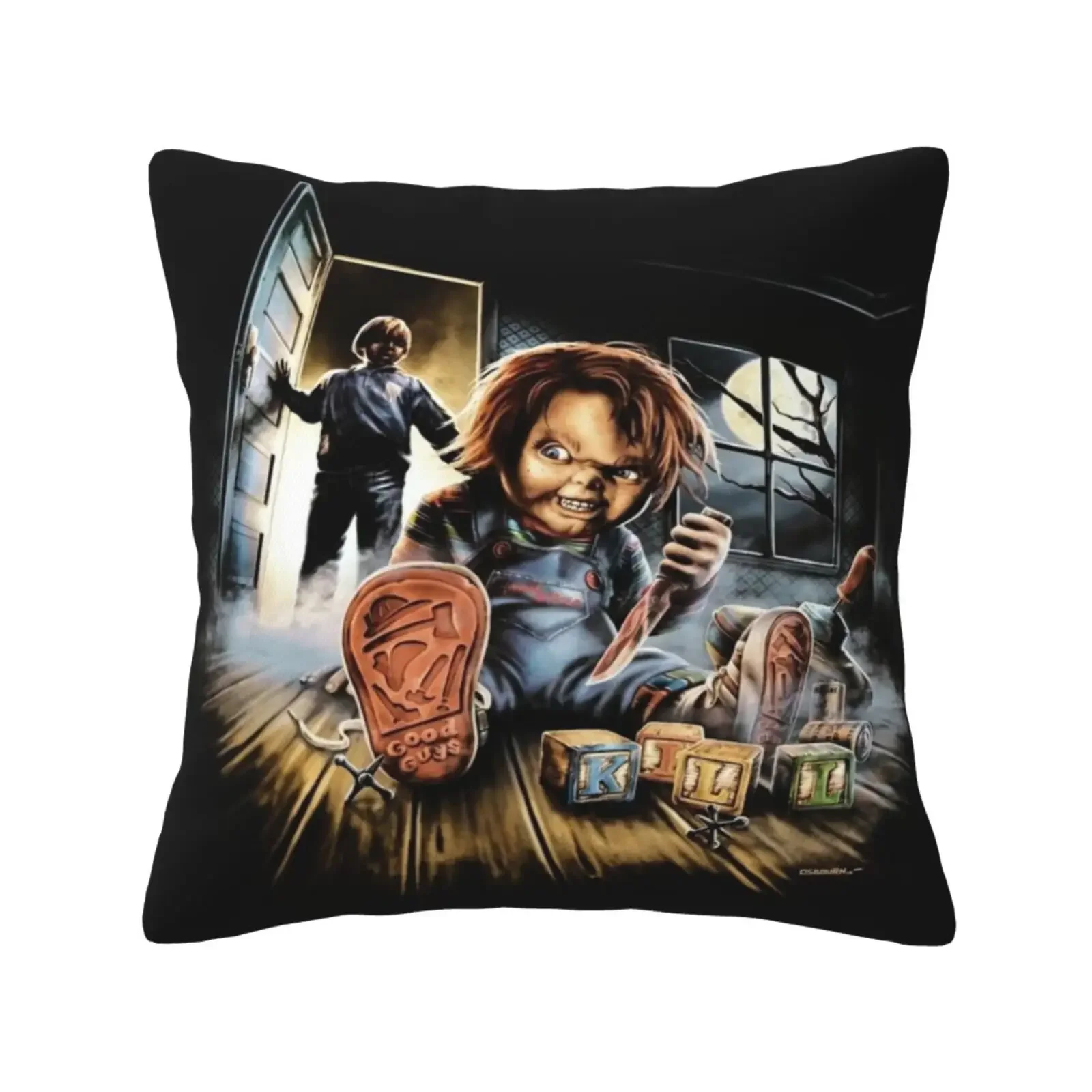 Bride Of Chucky 3D Cover Cartoon Pattern Linen Pillow Cover Sofa Accessories Decor Throw Pillows Home Decoration Pillowcase