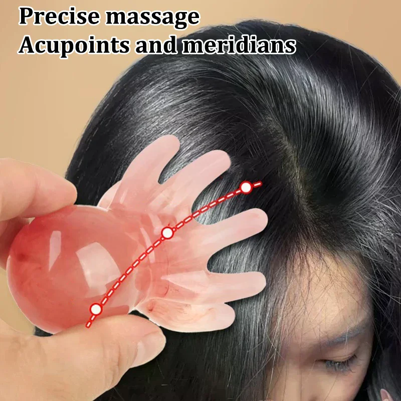 

Смола расческа в виде осьминога, массажер для головы, меридиан, соскабливание, массажная щетка для головы, иглоукалывание, спа, инструмент для массажа здоровья Гуа Ша