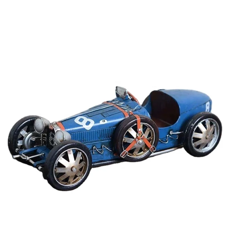 

Type 35 Blue Racing Classic Sports Retro Metal Car Model Decorated Vehicle Collectible Children's Gifts