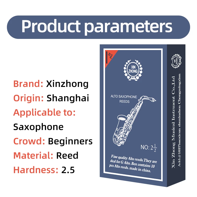 Nuovo Zhongjiang E-Flat 2.5 Ance per sassofono soprano tenore alto per principianti Accessori Ance per principianti Ance di livello ingresso