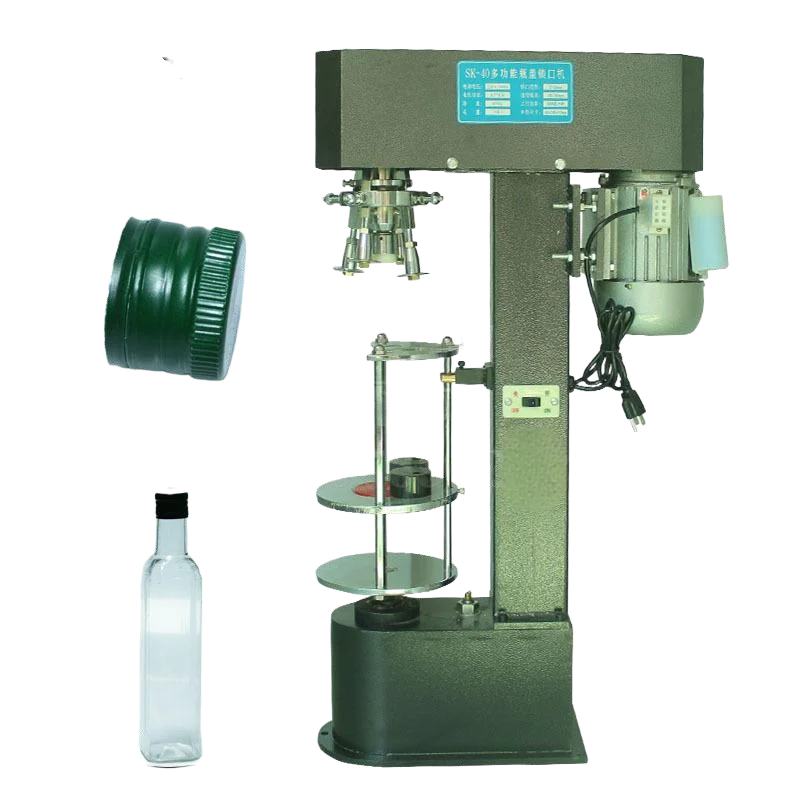 DK-50/D Type Metal Anti-theft Cap Locking Machine Gold Foil Tinplate Cap Screwing Beverage Juice Wine Bottle Capping Machine
