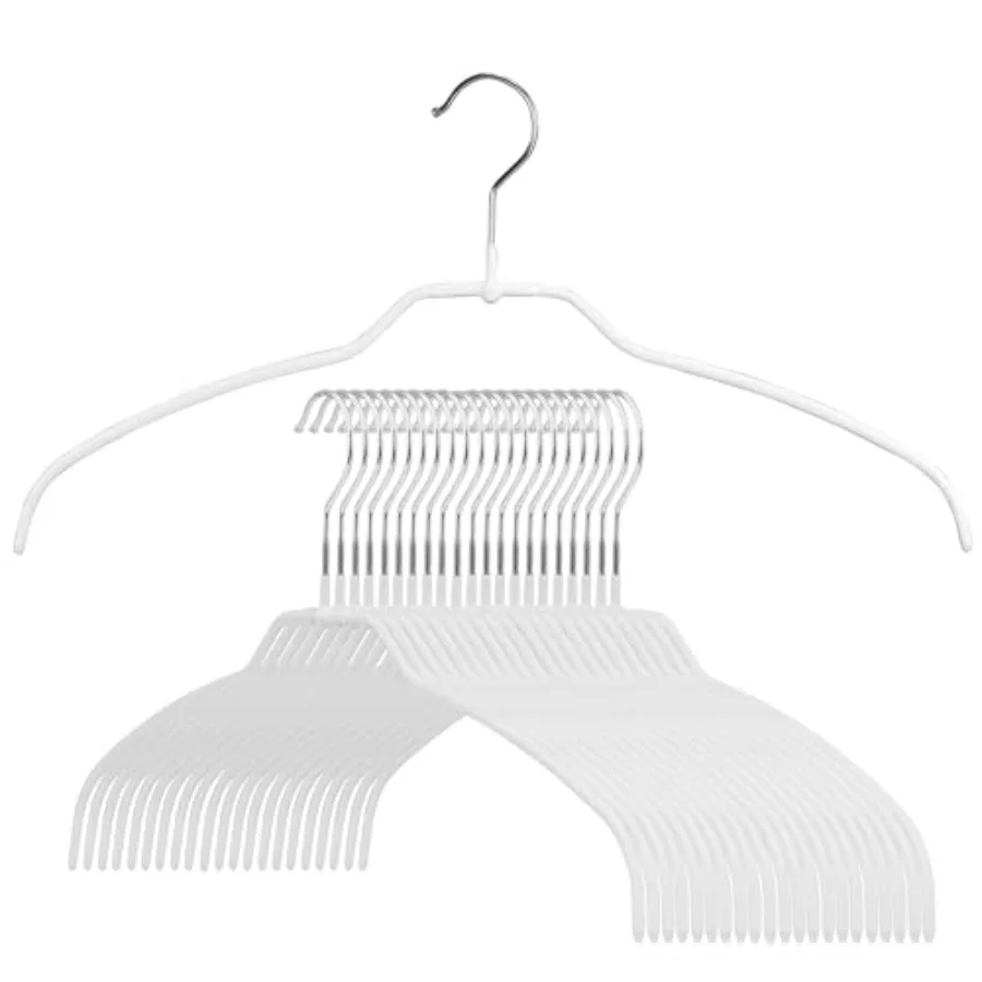 

Узкая вешалка для одежды из стали с нескользящим покрытием для рубашек, платьев, майок, футболок, экономит место