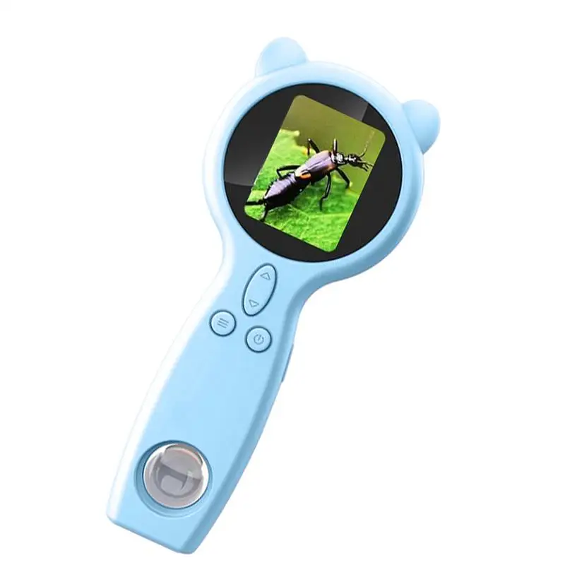

Kids Handheld Microscope HD Magnification Digital Magnifier 50X Two Lens Multi-Functional Magnifying Glass Supports Photo And