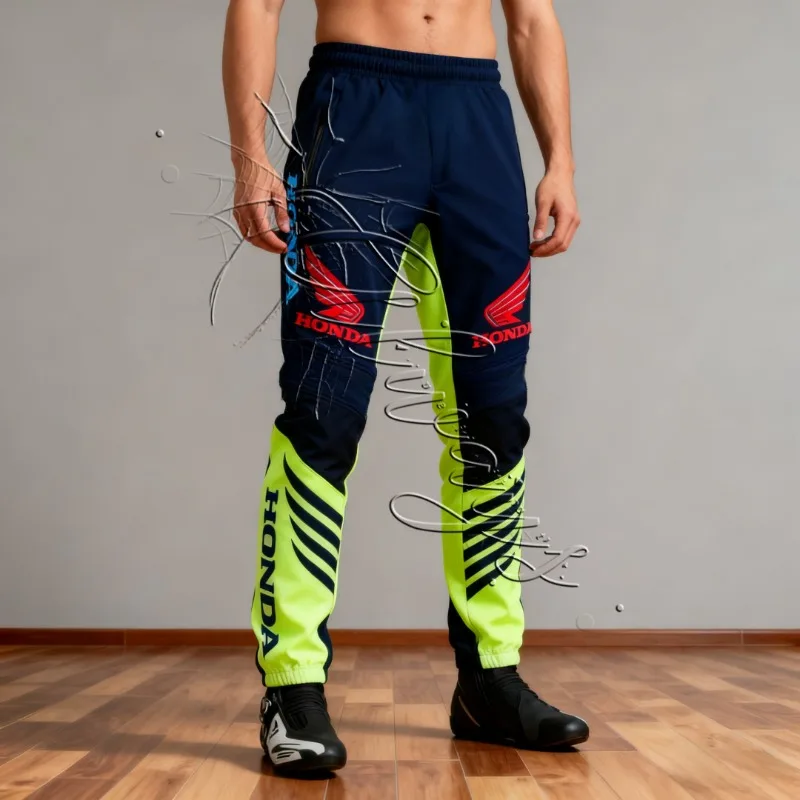 

2026 Summer New Honda Racing Men's Off Road Cycling Speed Dry Pants MOTO Fashion Retro Motorcycle Clothing Sunscreen Pants