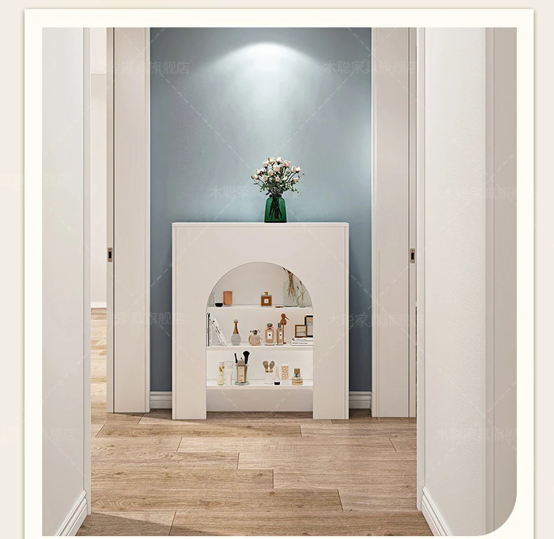 خزانة مدخل منزلية بسيطة، خزانة تزيين ممر غرفة المعيشة، خزانة عرض للتخزين، رف عرض، خزانة، صغيرة