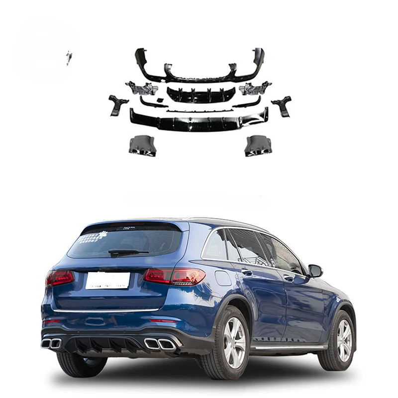 Wholesale Diffuser For 2016+ Mercedes GLC-CLASS X253 W253 Facelift GLC63 AMG Rear lip exhaust pipe Rear diffuser