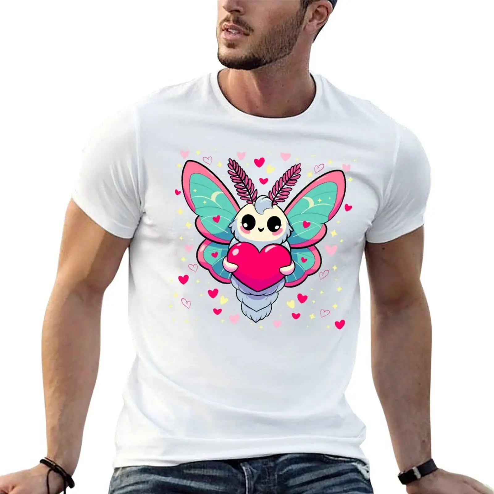 

high man shirts Valentine’s Luna Love for luxury brand printed t shirts man t quality Bug Moth Day T-Shirt