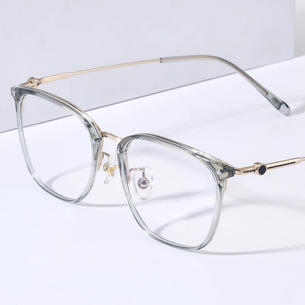 NIANZHEN TR90 Alloy Eyeglasses Frame Men Brand Design Glasses Women Vintage Ultralight-Weight Square Eyewear Spectacles 102