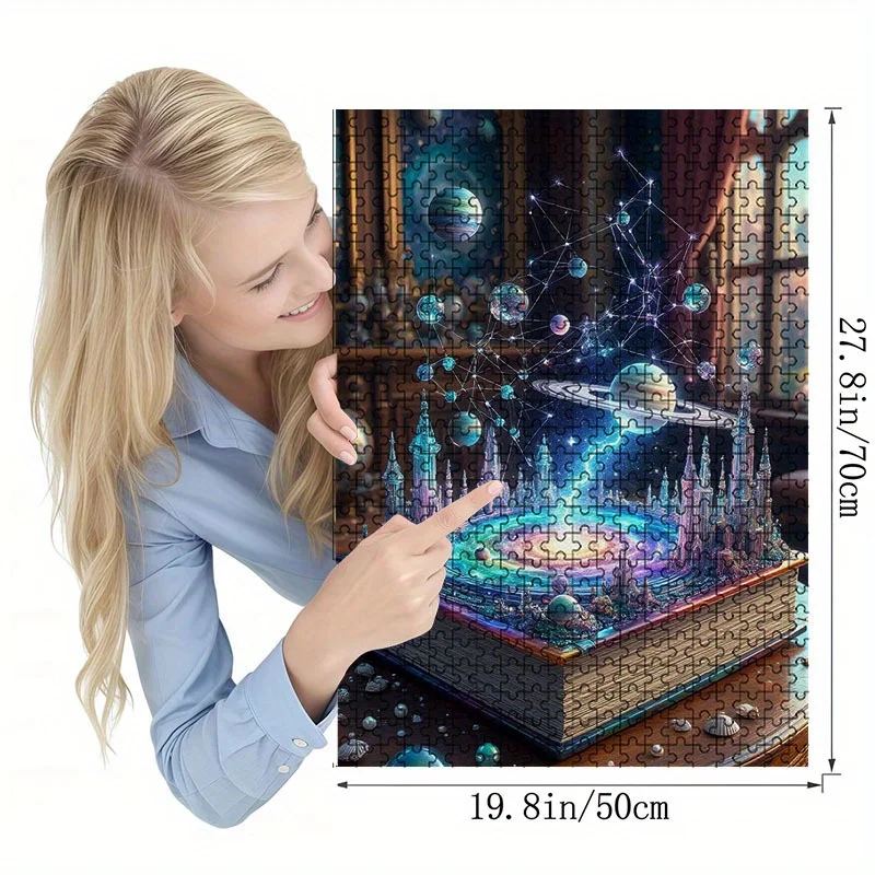1000pcs for Galaxy Puzzle - Cosmic Challenge with SATURN, Nebulae, Stars - Advanced Brain Teaser for Adults & Families - Non-T