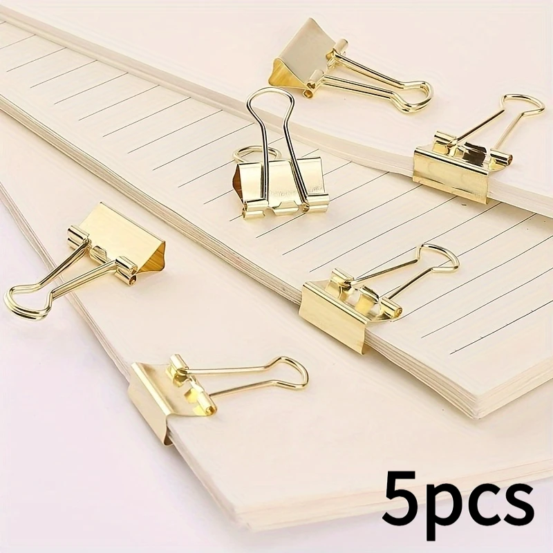 

5-Piece binder, metal folder, durable office supplies for organizing documents and books - rust-resistant, spring-clamped for home, school and office