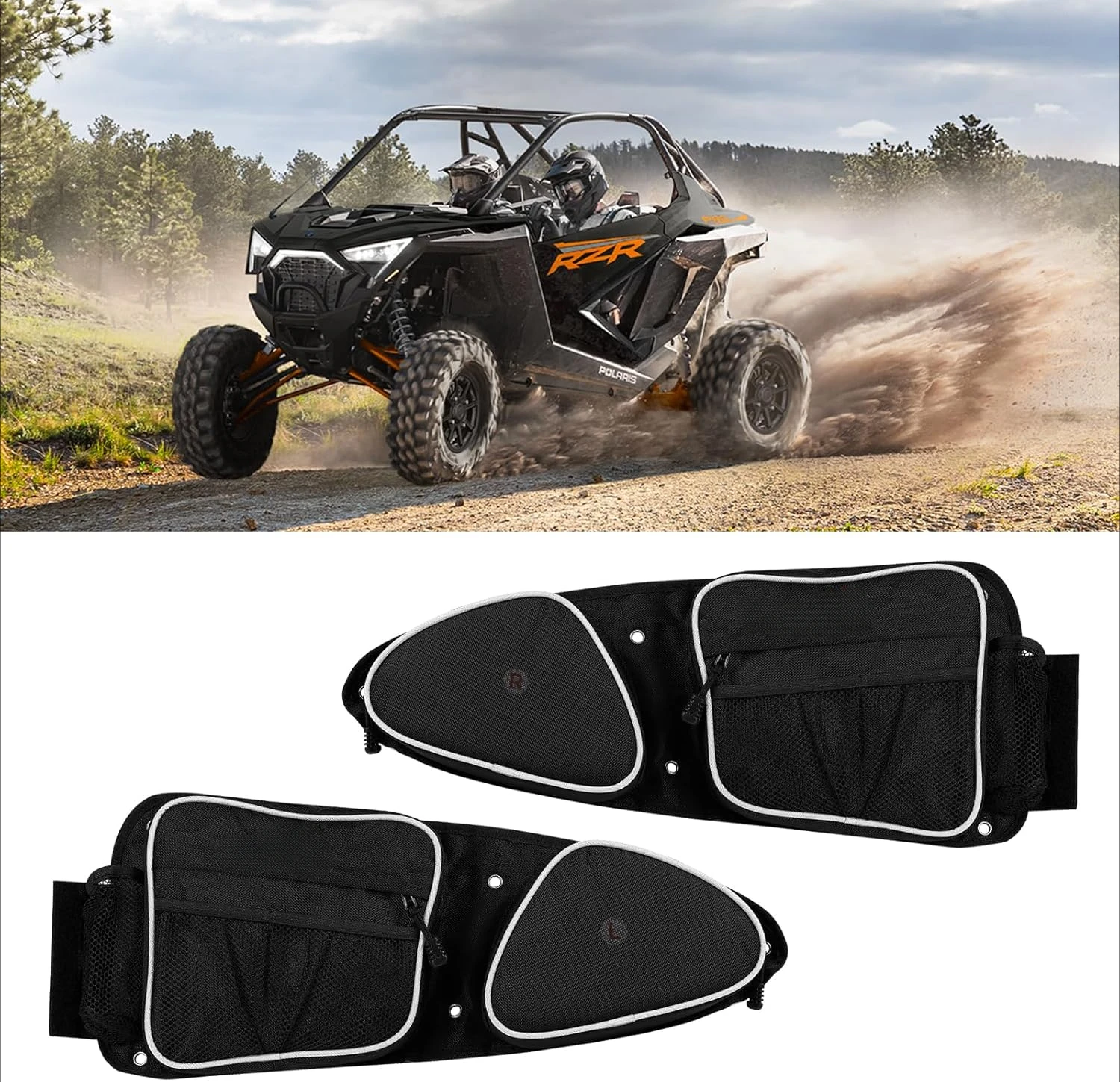 

UTV Accessories Waterproof Offroad Front Door Side Storage Bags with Knee Pad for Polaris RZR XP Turbo S 1000 S900 2014-2022