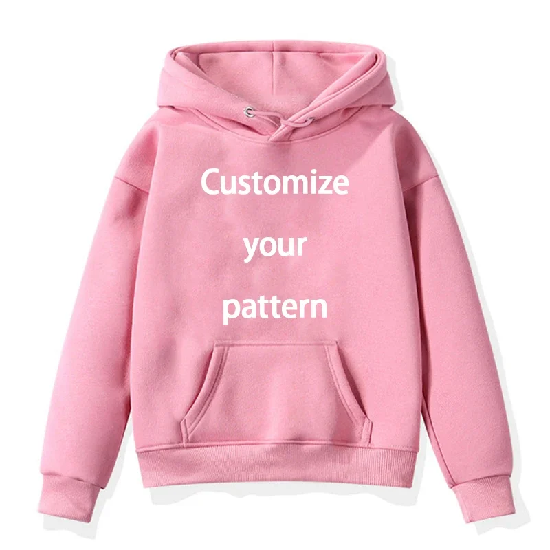 Customize Your Pattern Logo Children Clothes Girl Boy Diy Funny Casual Autumn Winter Hoodie Custom Diy Logo Baby Clothing