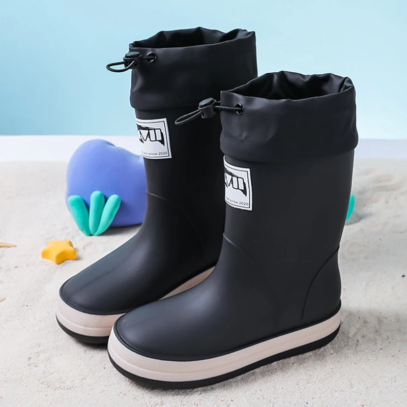 

Classic Children's Shoes PVC Rubber Kids Baby Cartoon Shoes Long Tube Water Shoes Waterproof Rain Boots Toddler Girl Rainboots
