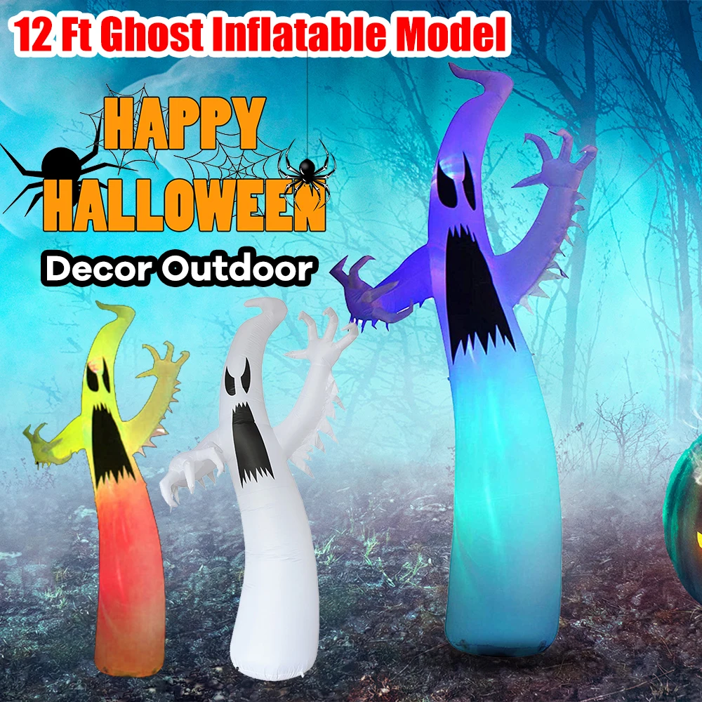 

Halloween Decoration 12 Ft Blow Up Ghost Glowing Outdoor Yard Party Scary LED Ghost Inflatable Model Lights Decor Prop Supplies