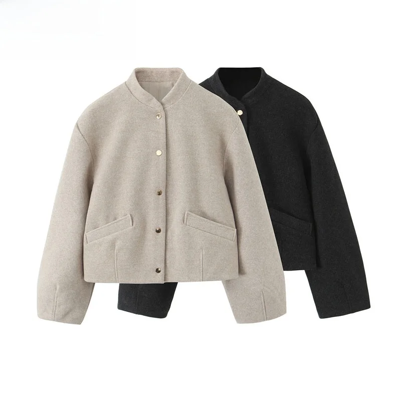 

Autumn New Women's Pilot Jaet Outerwear Elastic Hem Soft Material 2025 Sle Street Faion Polyester Fiber 00%