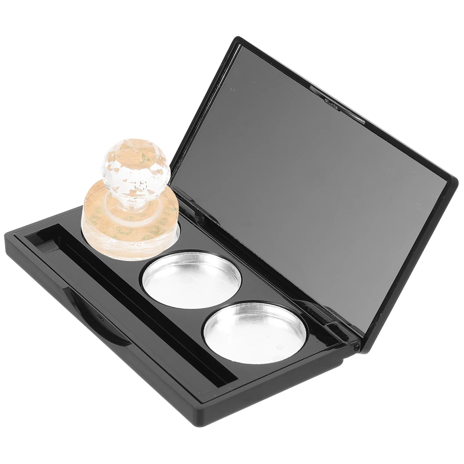 1 conjunto de paleta de sombra vazia, recipiente compacto para maquiagem de viagem, contém sombra, bálsamo labial, pó, bandeja reutilizável resistente com