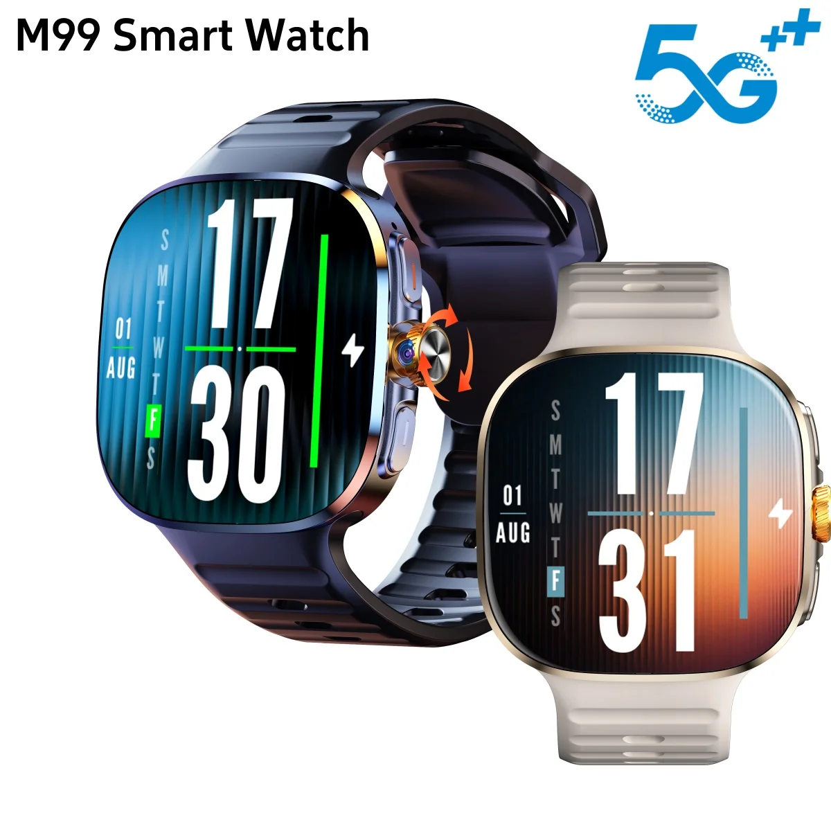 

New Arrival M99 Smart Watch Android Watch 2.4inch Amoled Scree Men's Smartwatch With 190° Rotary Camera GPS WIFI Sim Card Slot