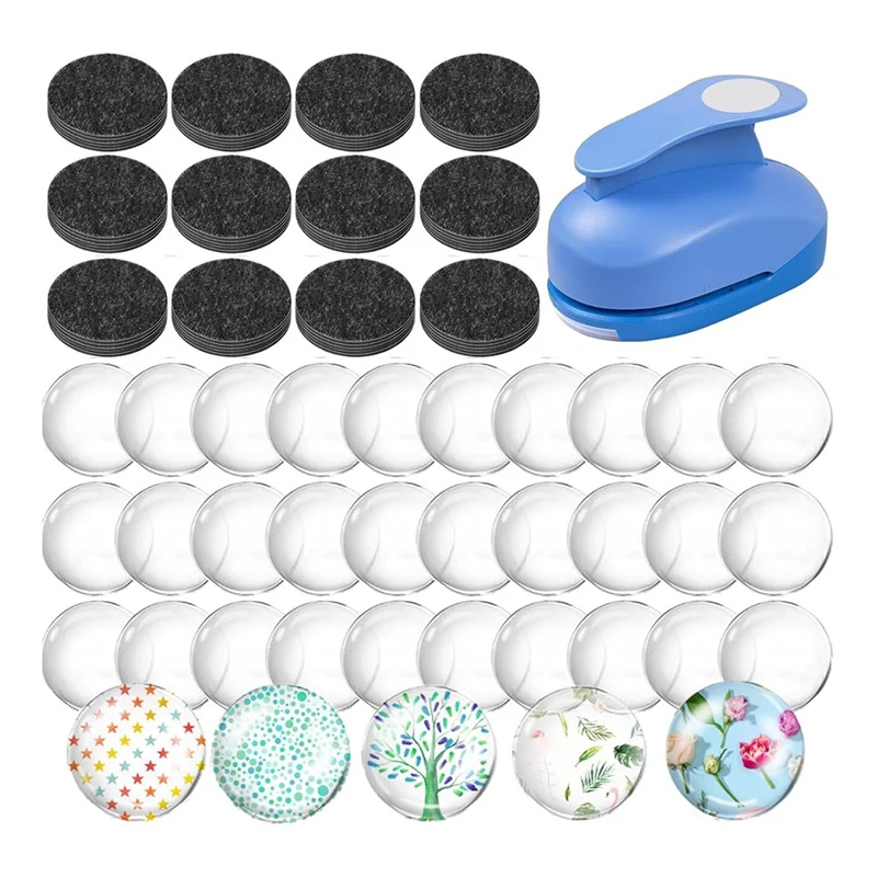 

Fridge Glass Magnet Craft Set Includes Craft 1Inch Paper Punch Round Ferrite Ceramic Magnets For DIY Fridge Magnet Craft