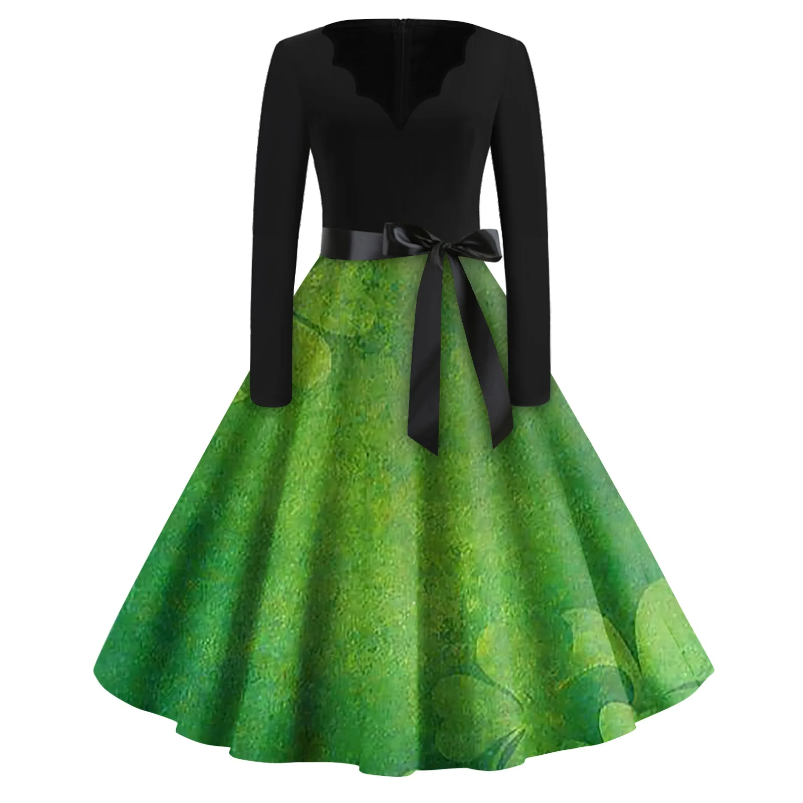 St Patty'S Day Dress For Adult Party Costume St Patrick Day Costume Women Dress Club Evening Party Retro Party Big Swing Dress