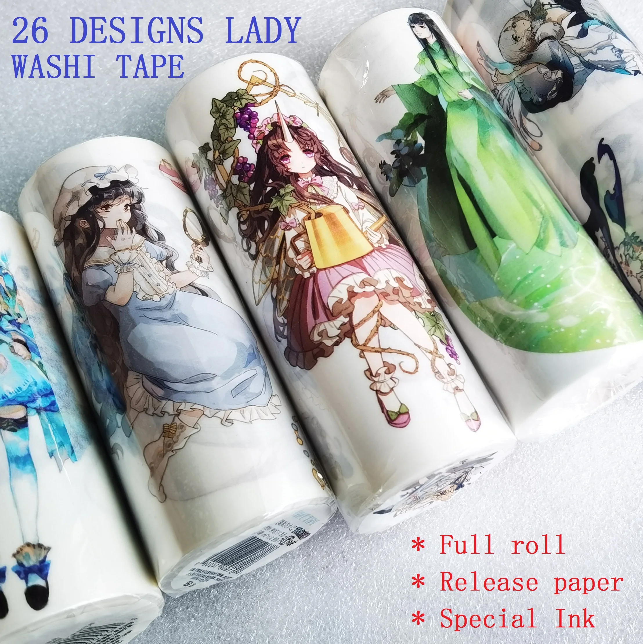 26 Designs PET Masking Washi Tape Girls Lady Japanese Decorative Planner Adhesive DIY Craft Scrapbooking Diary Journal Stickers