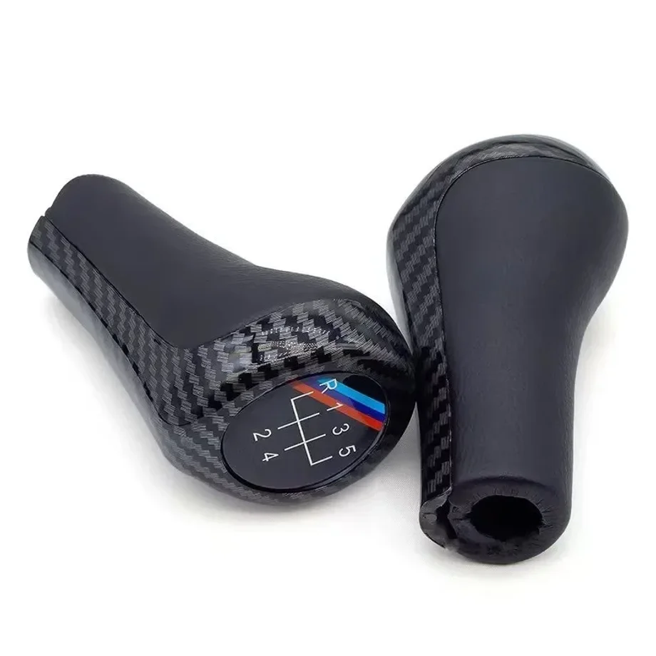 Carbon-Leder Schaltknauf für BMW 1 3 5 6 Serie M3 M4 M5 X5 X6 E30 E32 E34 E36 E38 E39 E46 E53 E60 E83 E84 E87 E90 E91 E92 – Detail 2