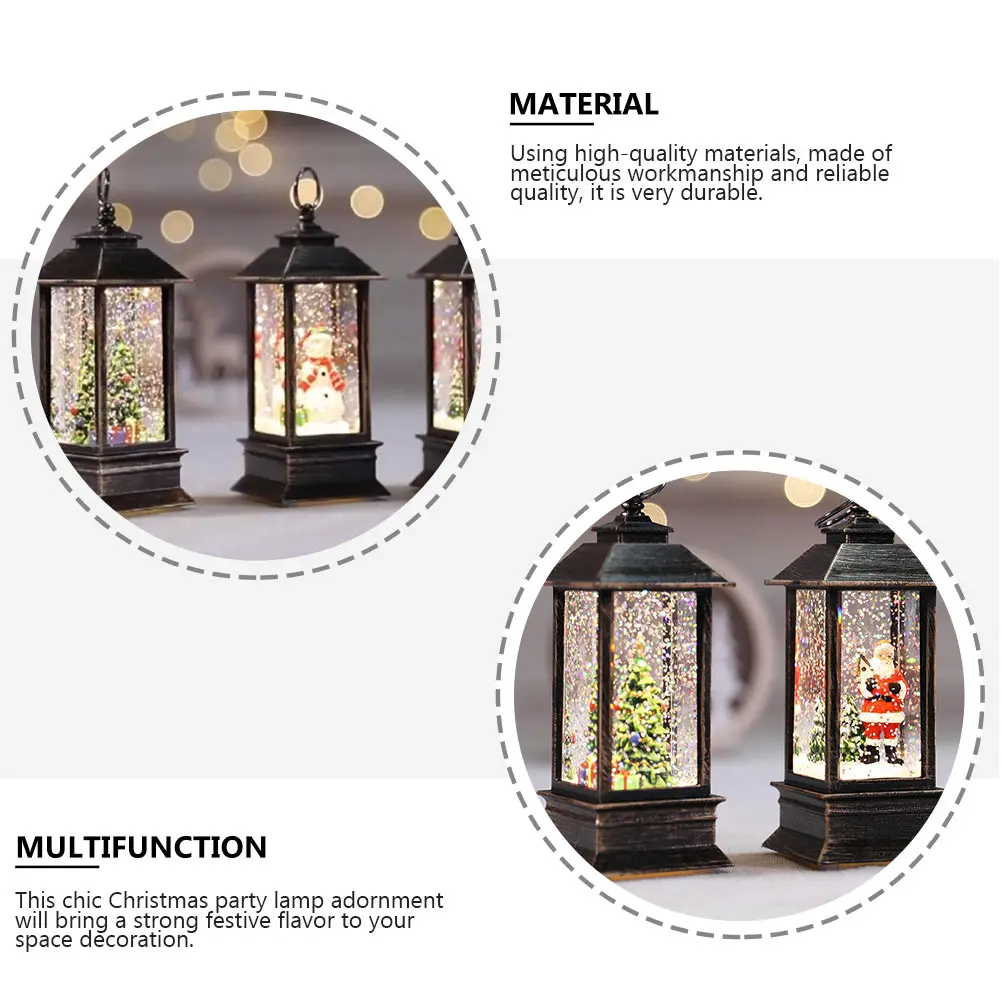 

Christmas Light Ornaments Desktop Decor Decorative Lantern Portable Tabletop Decoration Snowball