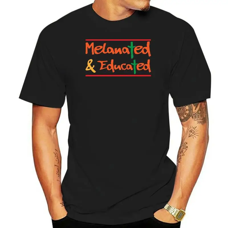 Printed Melanated And Educated Black History Month Men T Shirt 2022 Short-Sleeve Outfit Women T Shirts Hiphop