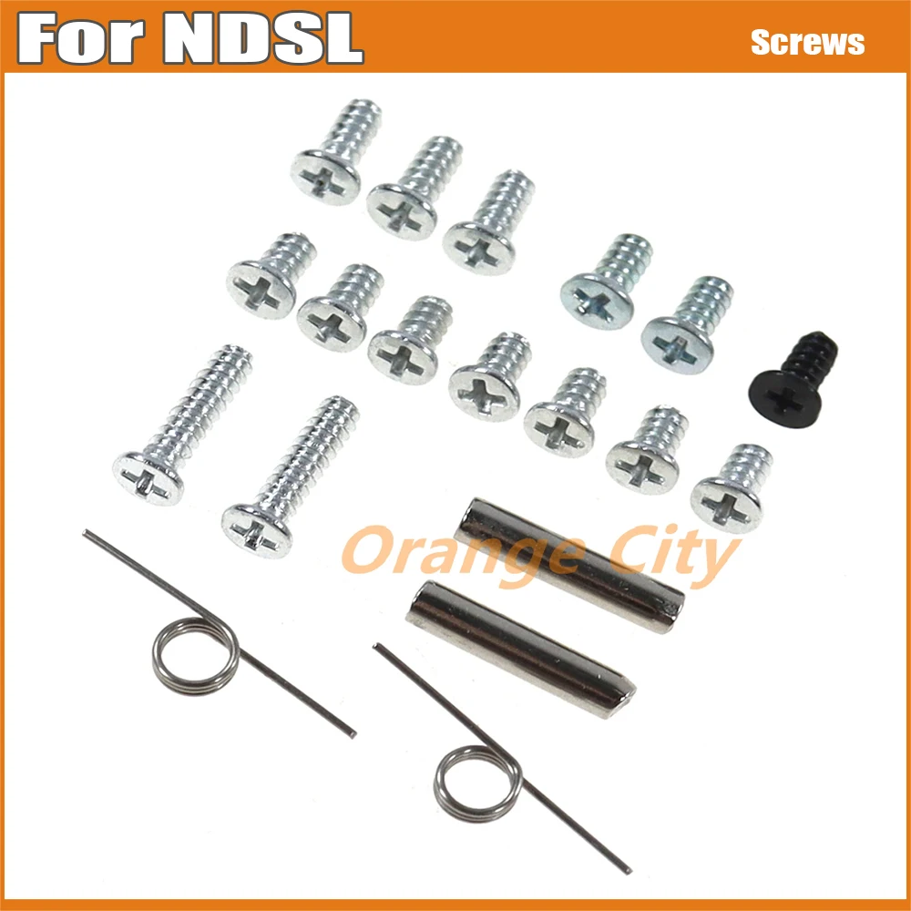 

100sets Brand New Screws + L R Springs + Small Metal Fittings Full Set Screw for NDSL Nintendo DS NDS Lite