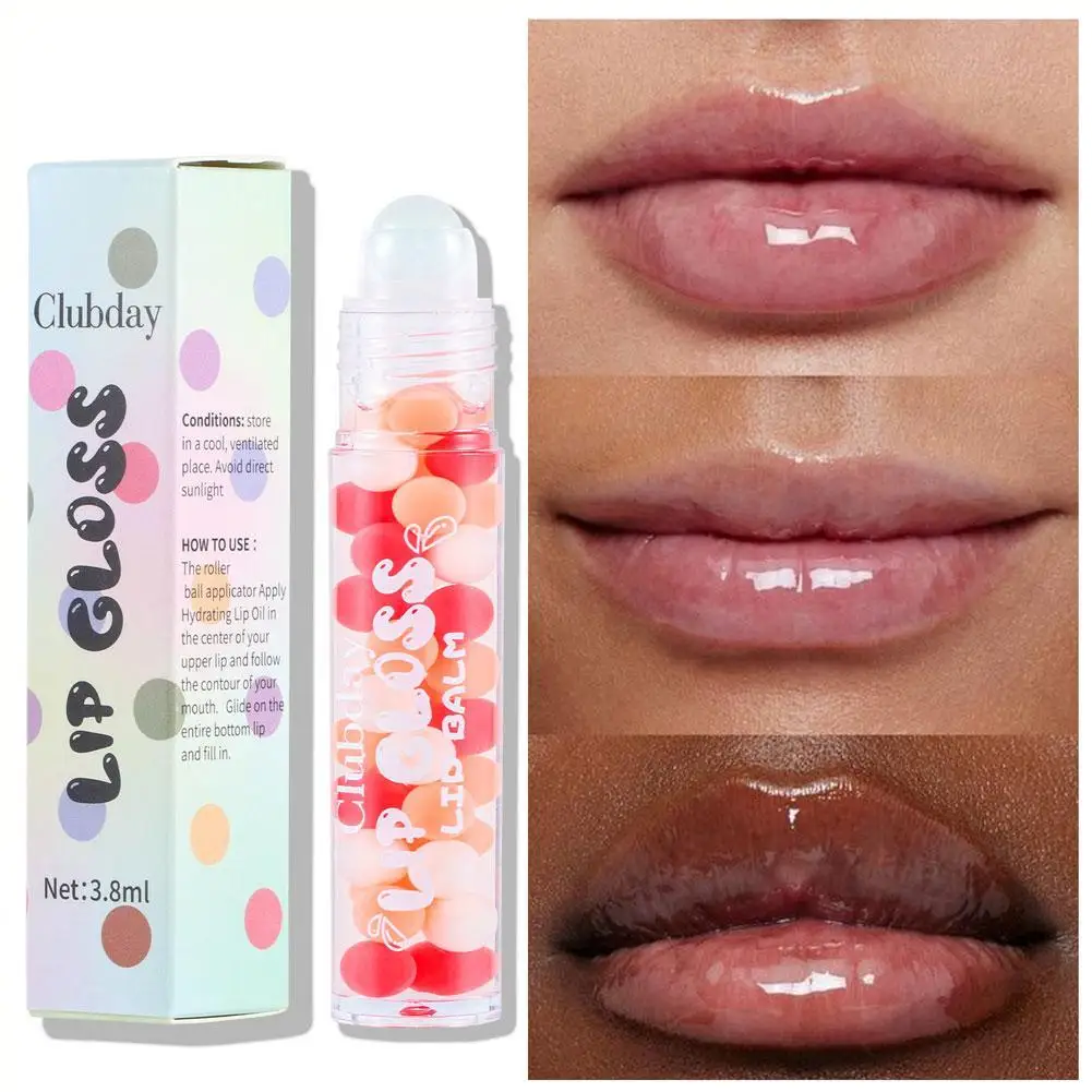 

6 Colors Roll-on Fruit Essence Lip Balm Lip Oil Lip Moisturizing Mirror Primer Lip Lipstick Hydrating random Gloss Transparent
