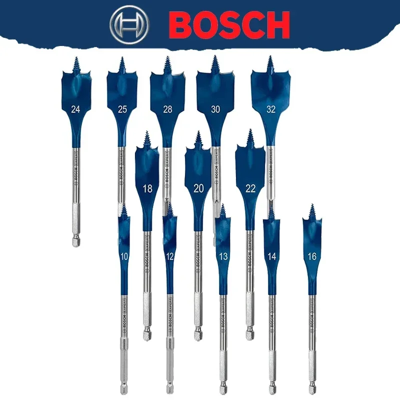 BOSCH 2608900336 EXPERT Self Cut Speed Spade Drill Bit Set 10-32 mm Impact Drill Accessories Woodworking Drilling 13pcs