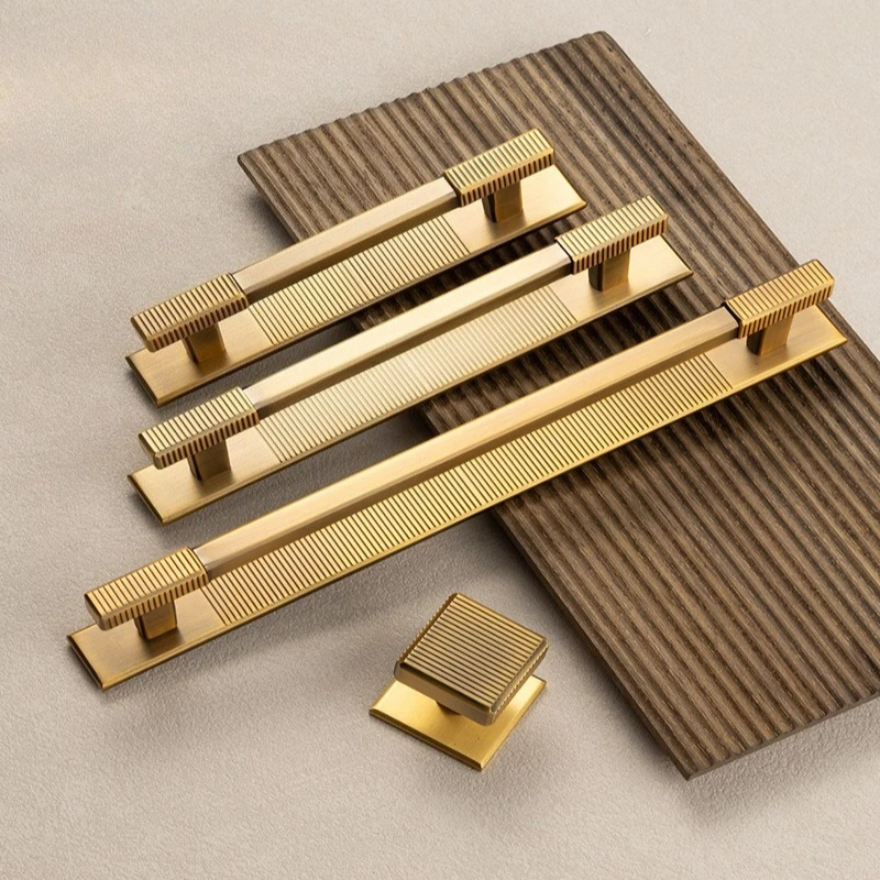 Modern American Cabinet Handle Creative with Base Zinc Alloy Cabinet Door Handle with Striped Grip Comfortable Furniture Handle