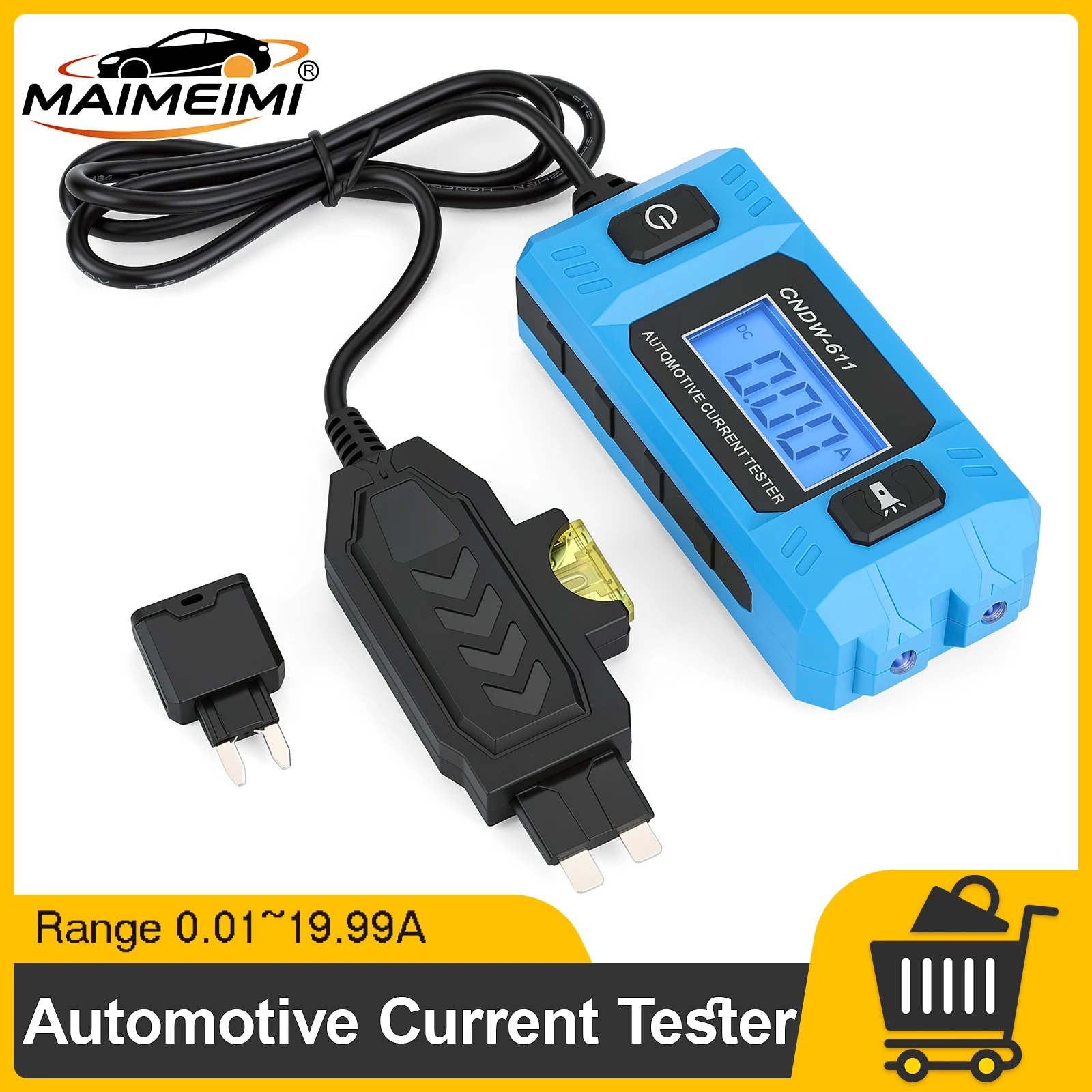 12V Car Circuit Tester Current Test Fuse Diagnostic Tool Range 0.01~19.99A Repair LCD Display High Precision for Voltage Fault