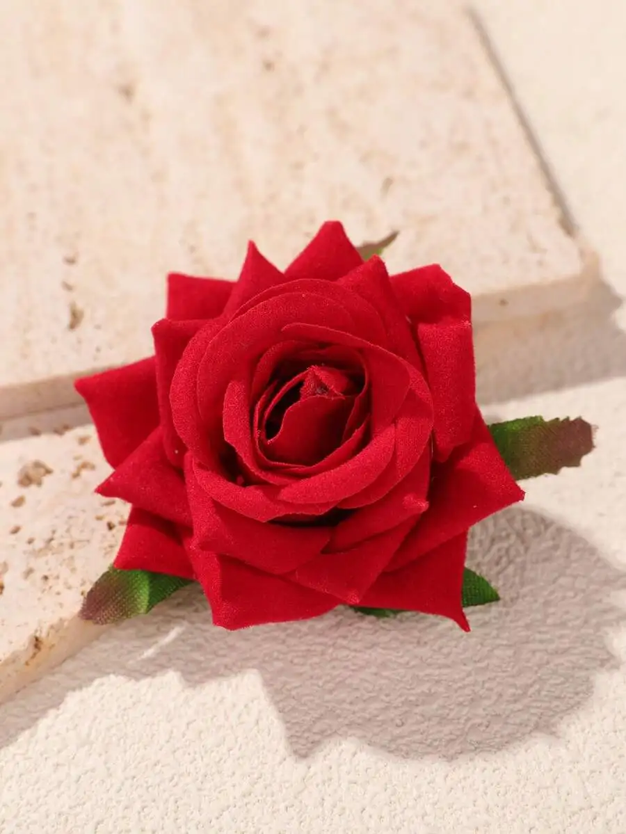 2 uds./1 ud. Pinzas para el pelo con forma de flor de rosa, accesorios para el pelo con forma de flor de rosa (rojo) de bailarina de flamenco, pinzas para el pelo de boda, artículos escolares, nuevo