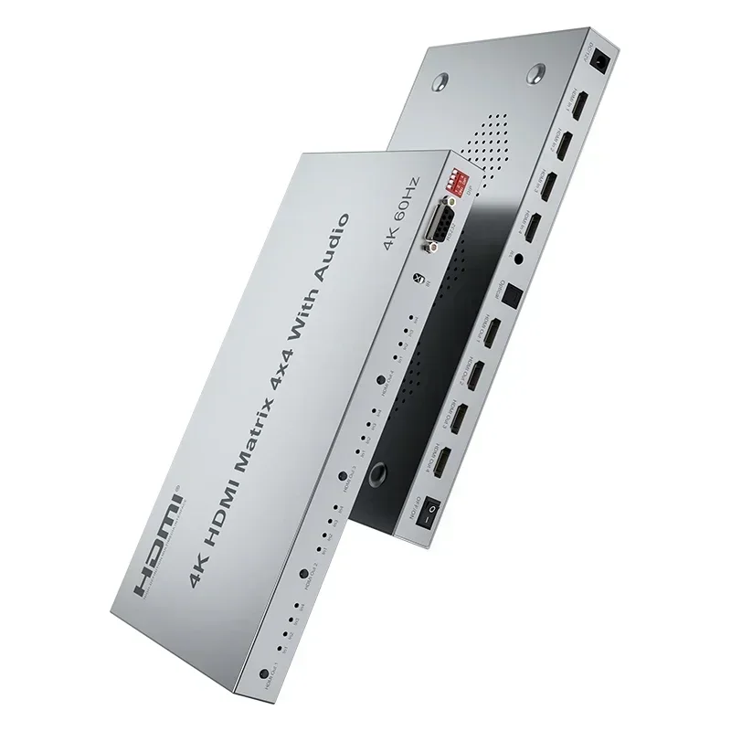 Switch a matrice HDMI 4K 60Hz/30Hz 4x4 con estrattore audio Switcher HDMI a matrice 4 in 4 out Selettore per PC Loptop TV