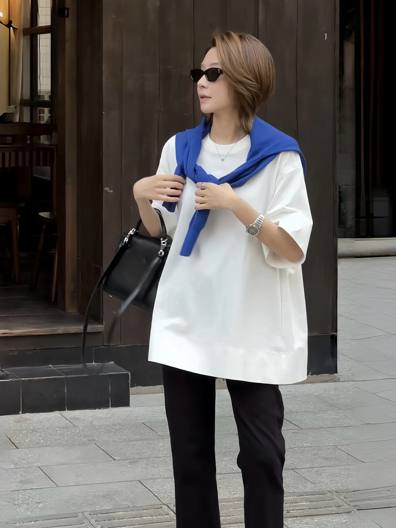 

Футболка женская повседневная универсальная с минималистичным винтажным дизайном, дышащая, из тонкой ткани, с принтом фарфоровой куклы, новинка лета